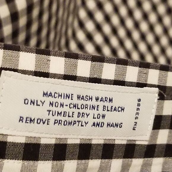 Brooks Brothers 346 Shirt Men 16-2/3 Slim Fit Black Gingham Check Non-Iron - Picture 8 of 10